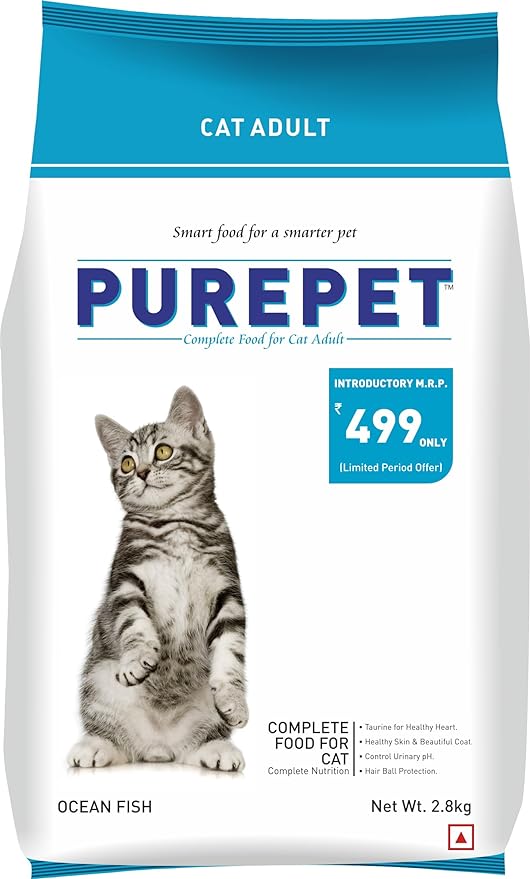 Purepet Adult Dry Cat Food, Ocean Fish Flavour, 2.8 kg